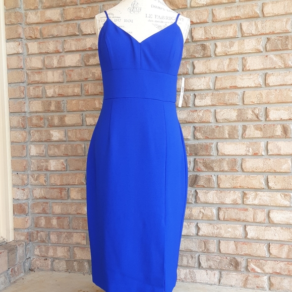 Eliza J Dresses & Skirts - Eliza J. V-neck spaghetti strap blue dress.